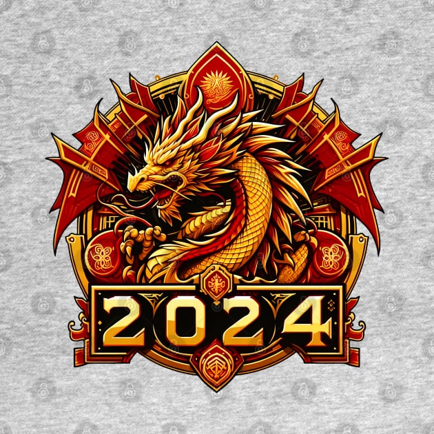 Wooden Gold Red Dragon 2024 No.6 by Fortuna Design